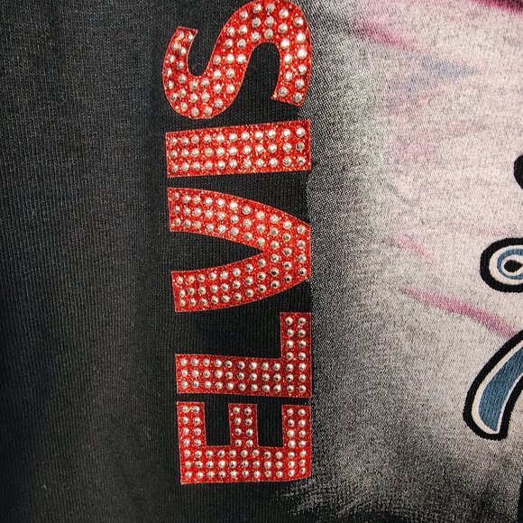 Graceland Women's Medium Elvis Presley Las Vegas Rhinestones T-Shirt NWOT - Picture 4 of 9